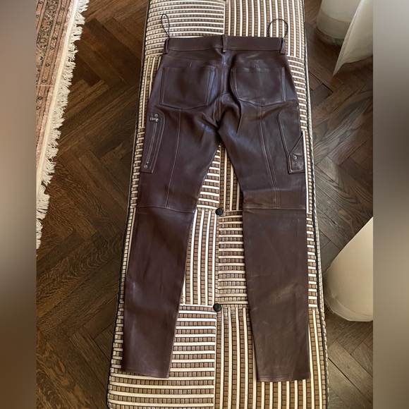 Ralph Lauren Black Label 2014 Original Sample Brown Leather Moto Pants - Picture 3 of 13